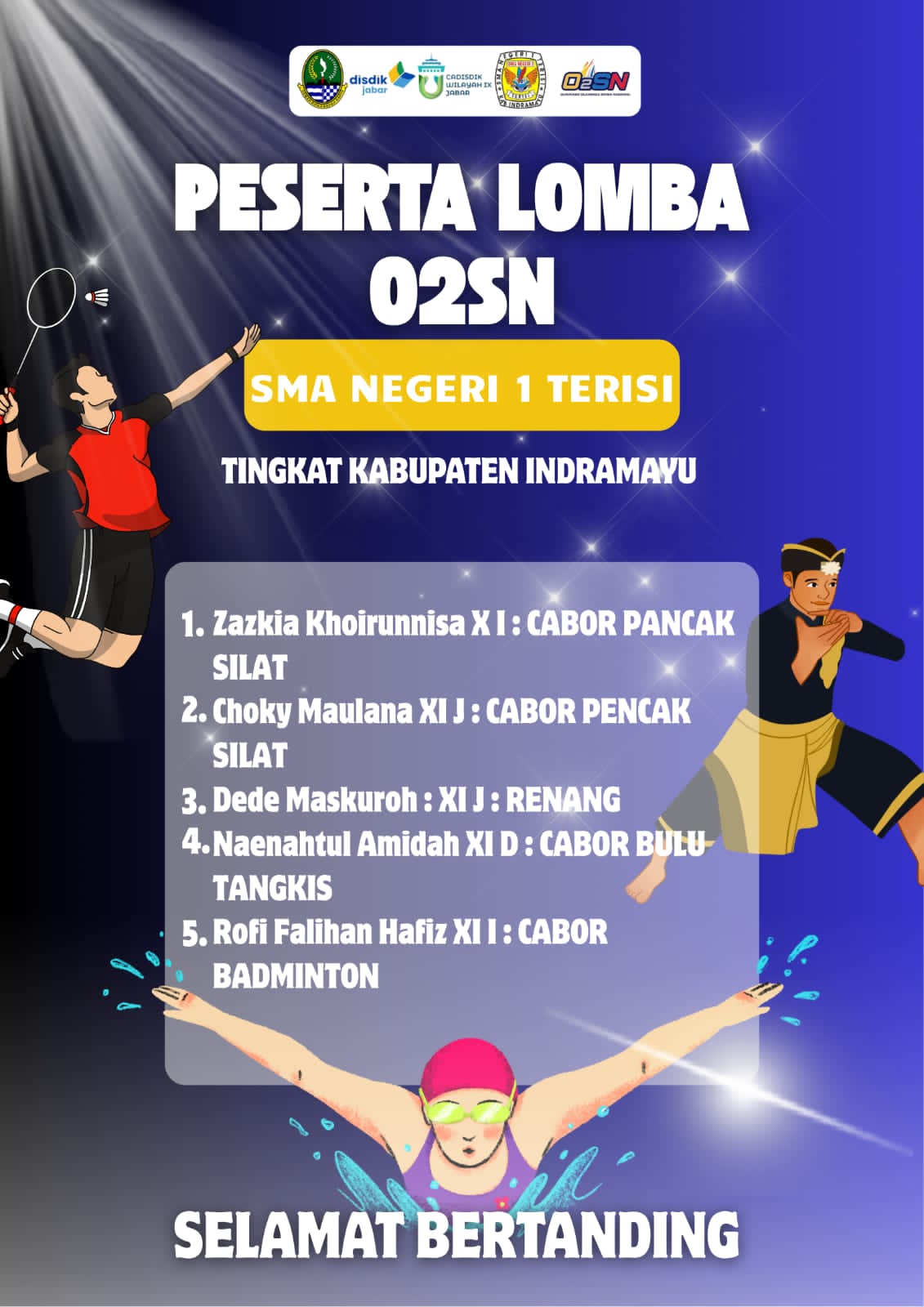 Peserta Lomba O"Pantang Menyerah! Delegasi SMAN 1 Terisi Siap Gebrak Ajang O2SN 2026"